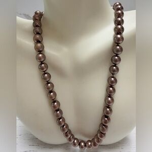 Vintage Elegant Brown Pearl Necklace